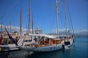 Bâteaux anglais vintage dans le port d'Ajaccio