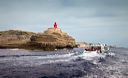 Phare de Bonifacio et bâteau de promenade