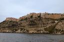 Bonifacio vue de l'habitat suspendu depuis le bâteau