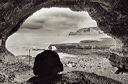 Etretat : plage depuis le Trou à l'Homme, conversion en noir-et-blanc de photos en couleurs