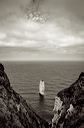 Etretat : Aiguille de Belval, conversion en noir-et-blanc de photos en couleurs