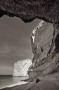 Etretat : Pointe de la Courtine, conversion en noir-et-blanc de photos en couleurs