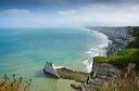 Etretat : promenade d'Amont, roc Vaudieu et aiguille de Belval