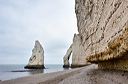 Etretat : l'Aiguille et l'Arche depuis la Valleuse de Jambourg