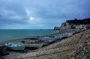 Etretat : La plage, le soir