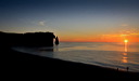 Etretat : Coucher de soleil sur l'Arche et l'Aiguille