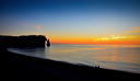 Etretat : Coucher de soleil sur l'Arche et l'Aiguille