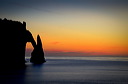 Etretat : Coucher de soleil sur l'Arche et l'Aiguille