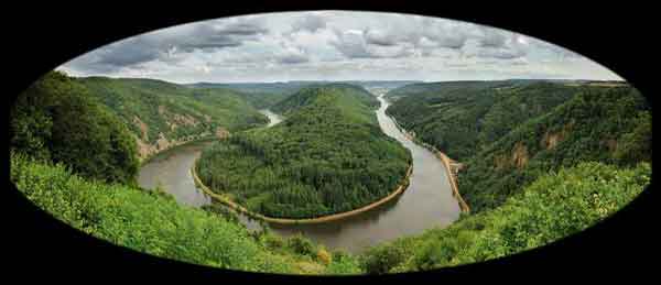 Saarschleife - Boucle de la Sarre depuis le belvédère de Cloef (Orscholz)